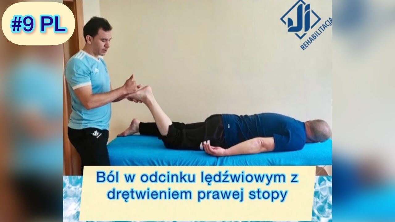 Ból w odcinku lędźwiowym z drętwieniem prawej stopy